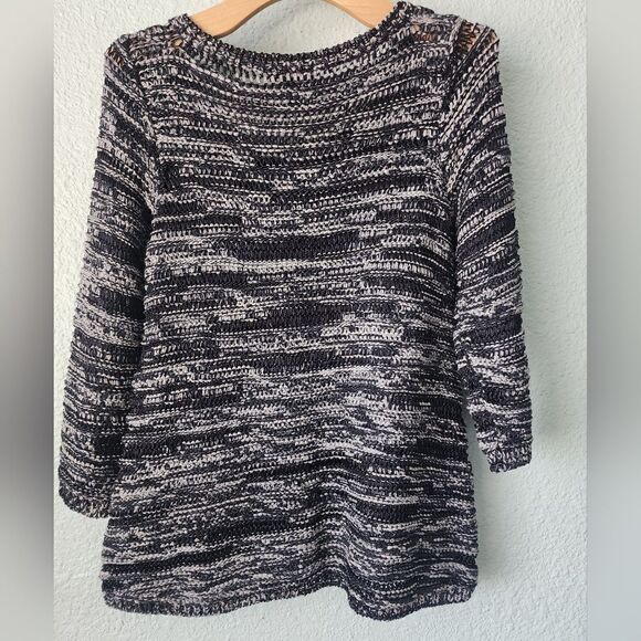 Eileen Fisher open net coastal sweater blouse minimalist contemporary - Picture 7 of 9